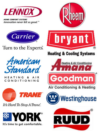 Brands of HVAC equipment serviced by M&M HVAC Services who provide air conditioning, furnace, AC, heating, and HVAC repair, installation, cleaning, and replacement in Conroe, Splendora, Spring, The Woodlands, Kingwood, Porter, Humble, Willis, Montgomery, and New Caney, Texas.